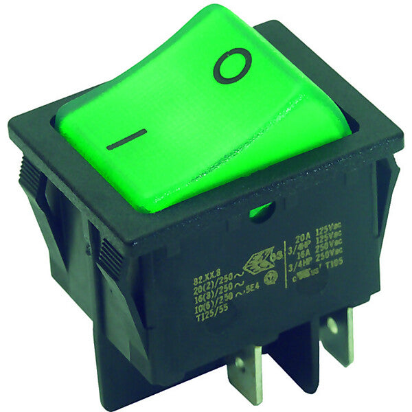 BACHMANN EB-Wippenschalter sw/gn,16(8)A250V 2p. 924.097